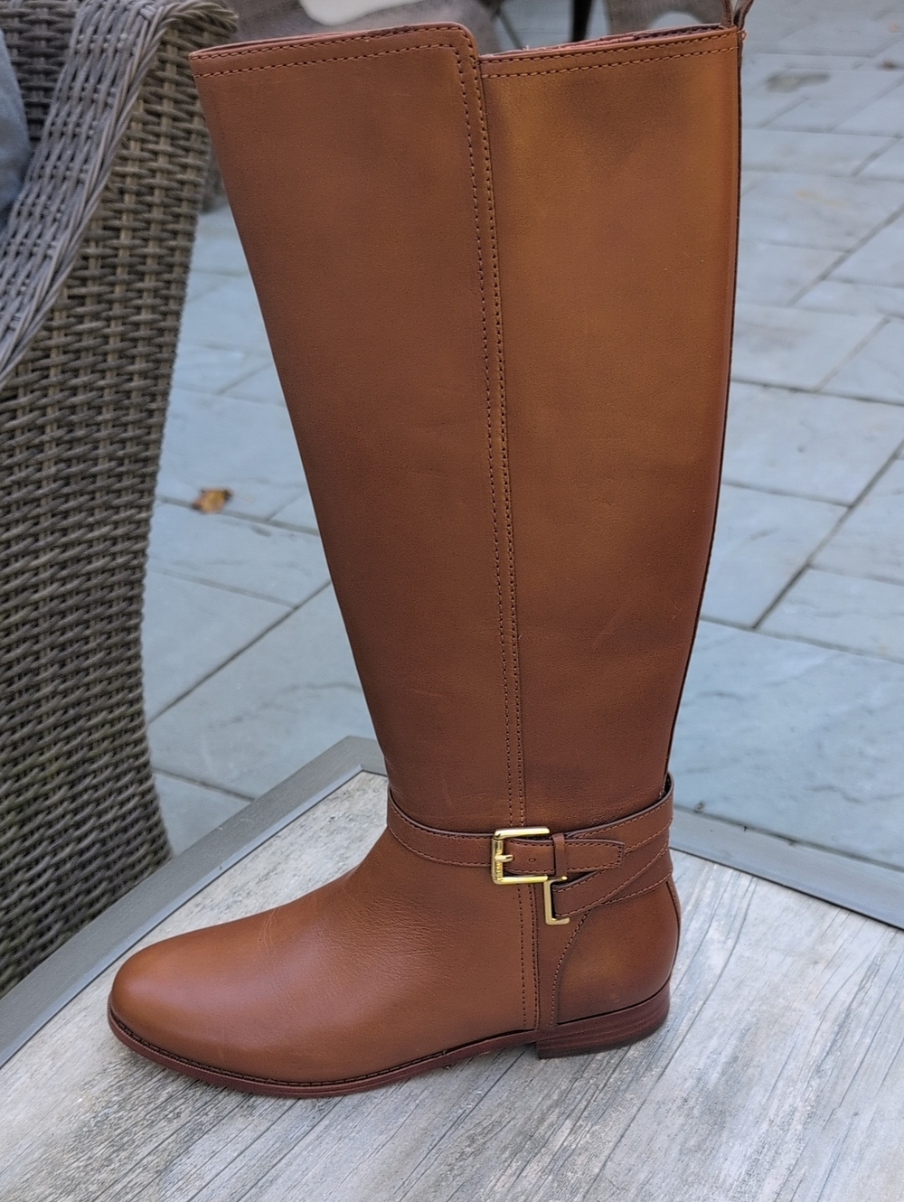 Lauren Ralph Lauren Brown Leather Riding Boots Size 8 New - Picture 7 of 15